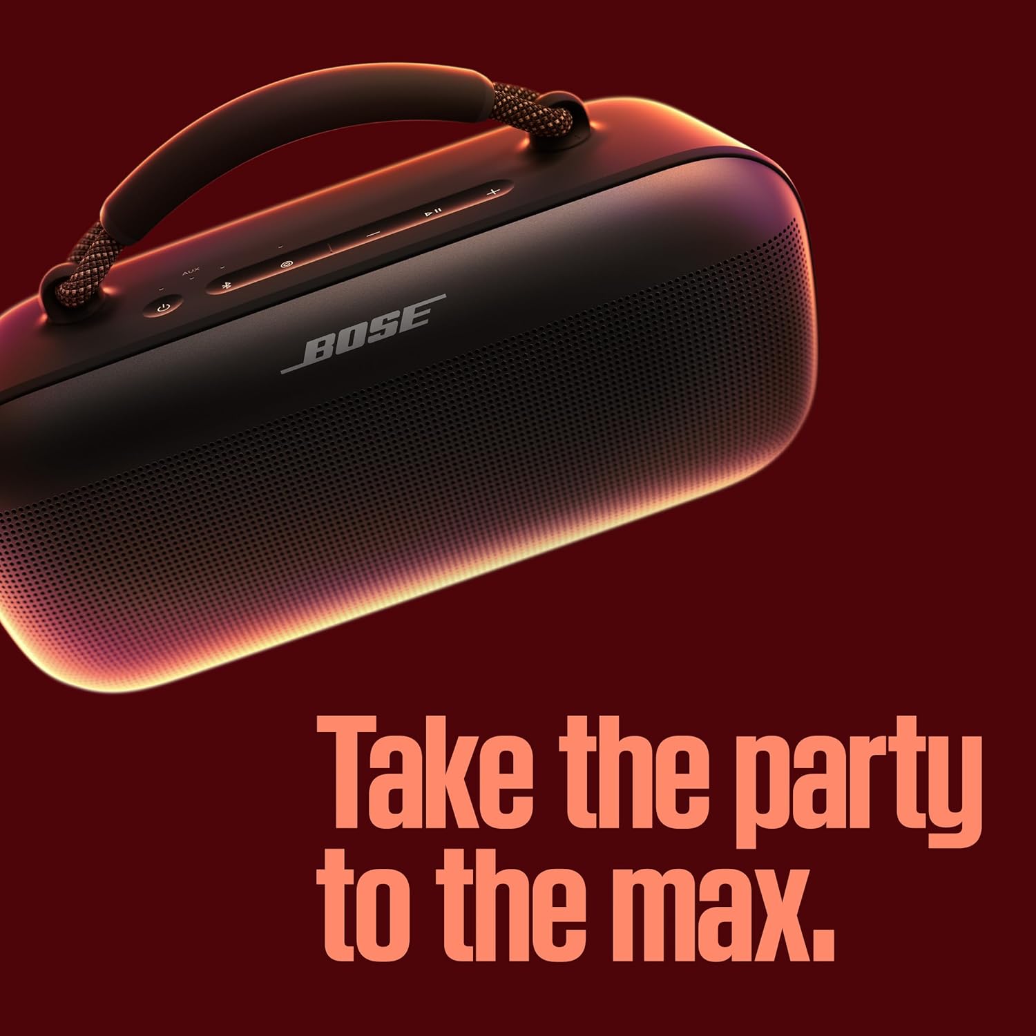 Bose SoundLink Max Bluetooth Speaker - Portable Wireless Party Speaker, IP67 Waterproof, Rope Handle, Up to 20 Hours of Playtime, USB-C, Built-in 3.5mm AUX Input, Black
