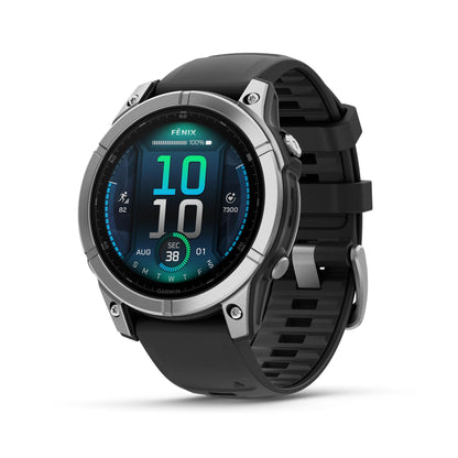 Garmin fēnix® 8, Sapphire, 47mm, DLC Titanium, Black/Pebble Gray | Premium Multisport Smartwatch, AMOLED Display, GPS, Built-In Flashlight, Dive-Rated, Built-In Speakers & Mic