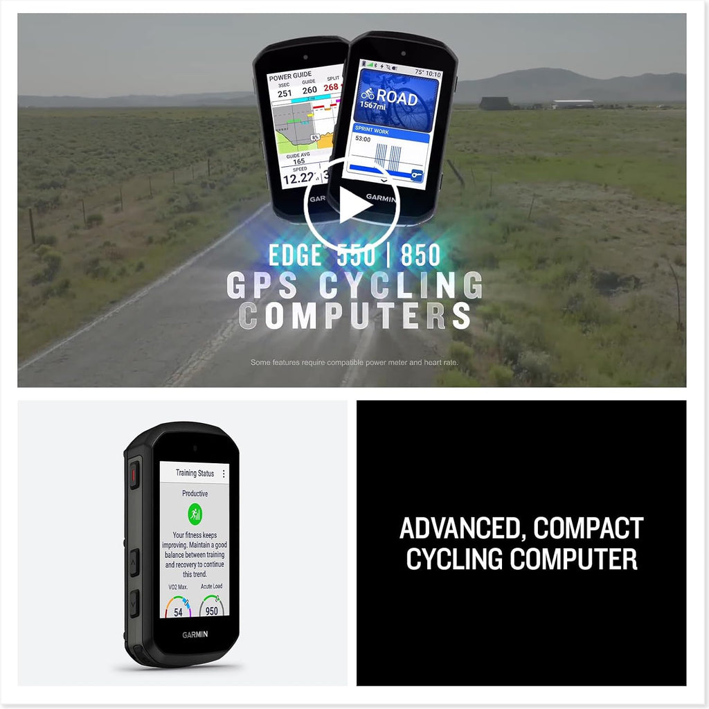 Garmin Edge® 850, Compact GPS Cycling Computer | Vivid Color Display, Touchscreen, Advanced Training & Performance Insights, Built-In Speaker
