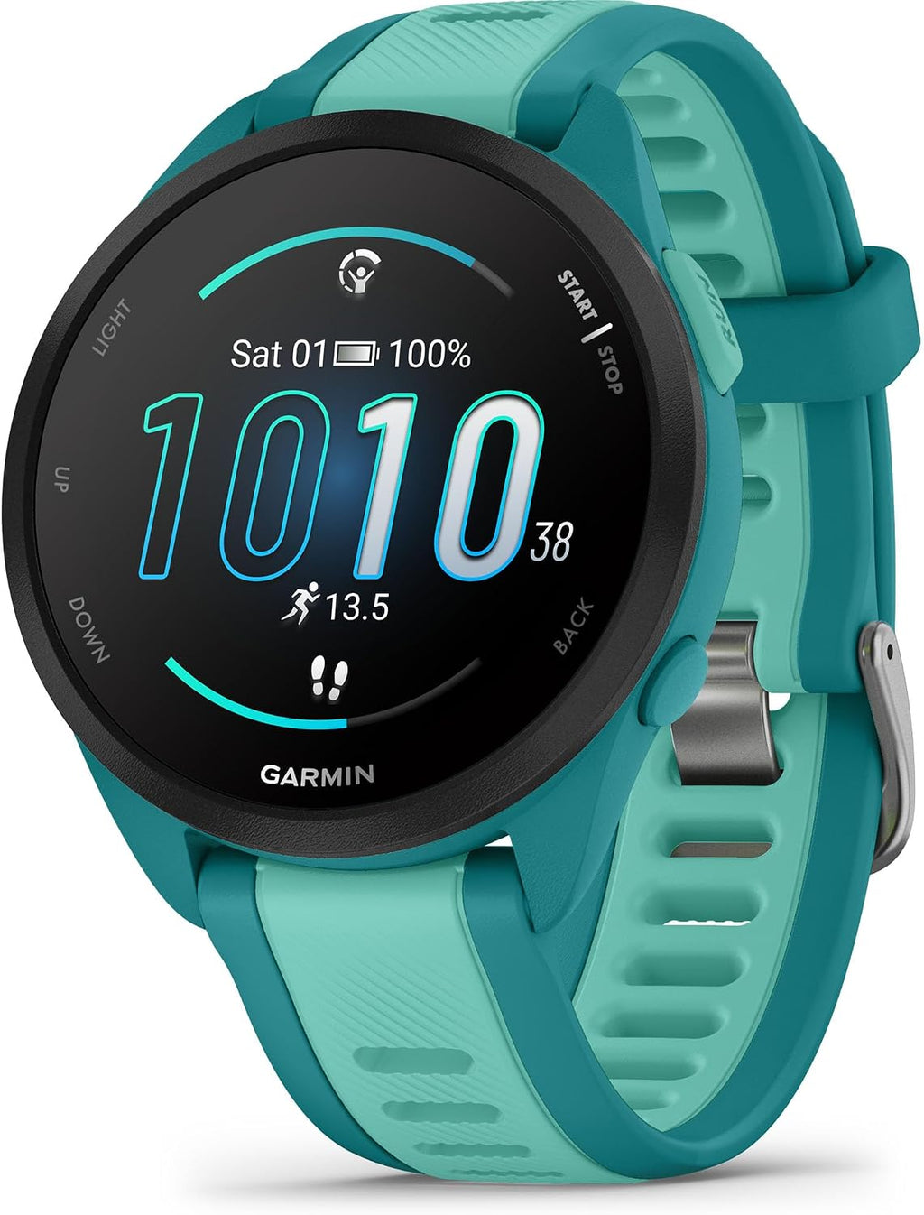 Garmin Forerunner® 165 Music, Running Smartwatch, 43mm, Turquoise | Music On Your Wrist, Essential Training & Recovery Features, Built-In GPS for Distance, Pace & Speed, Garmin Coach