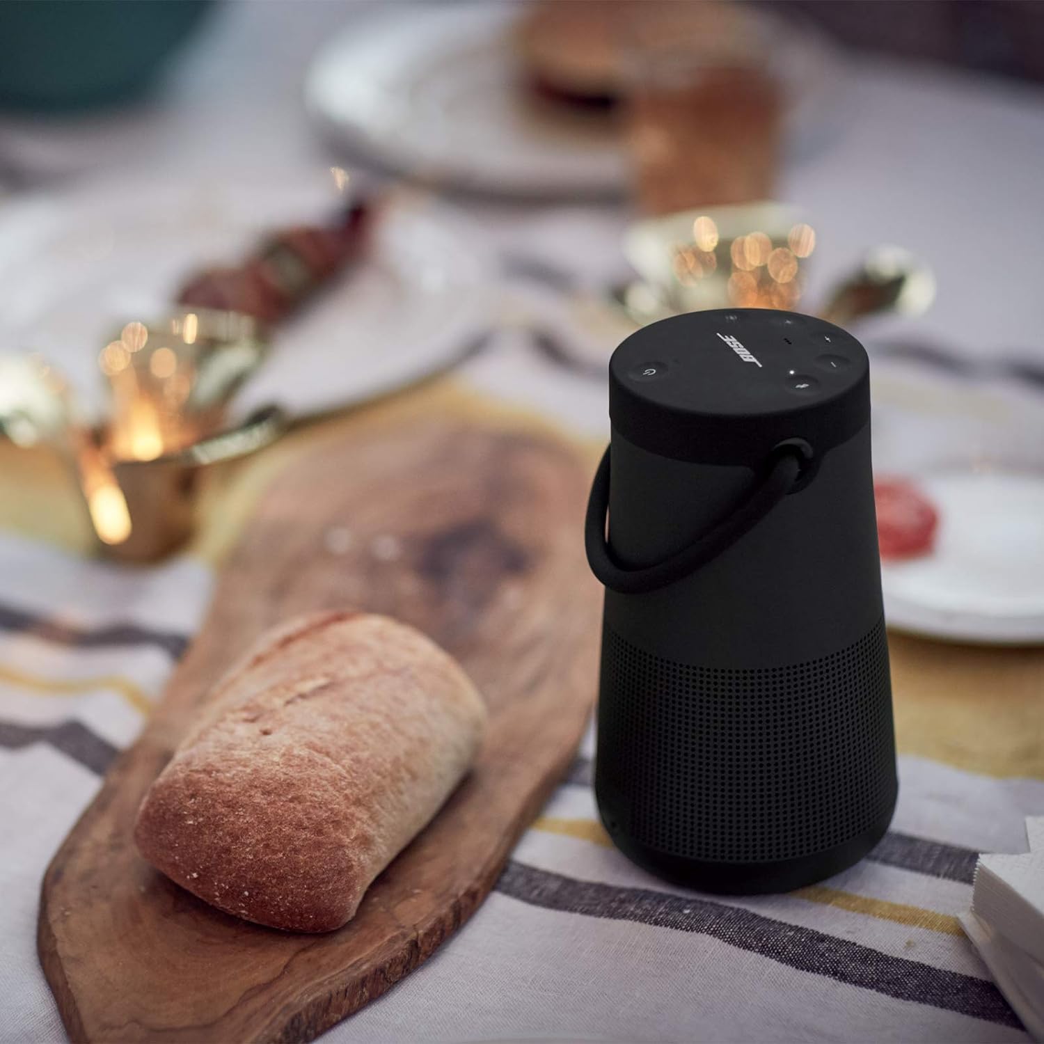 Bose SoundLink Revolve+ (Series II) Bluetooth Speaker, Portable Speaker with Microphone, Wireless and Water Resistant with 360 Degree Sound, Long Lasting Battery and Handle, Black