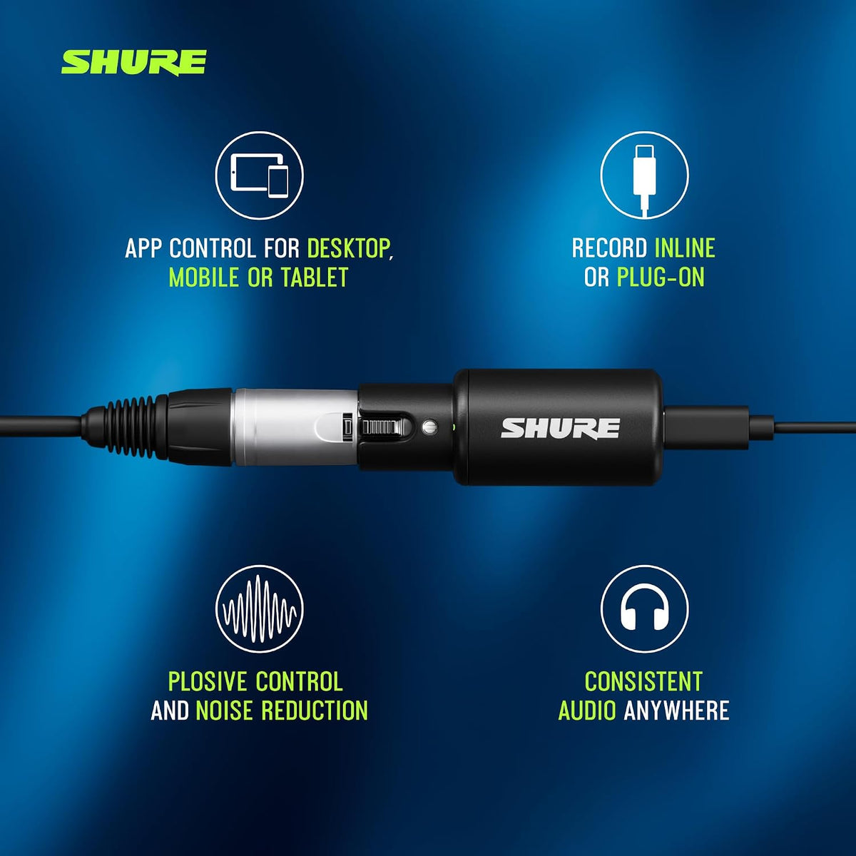 Shure MVX2U Gen 2 XLR-to-USB-C Audio Interface