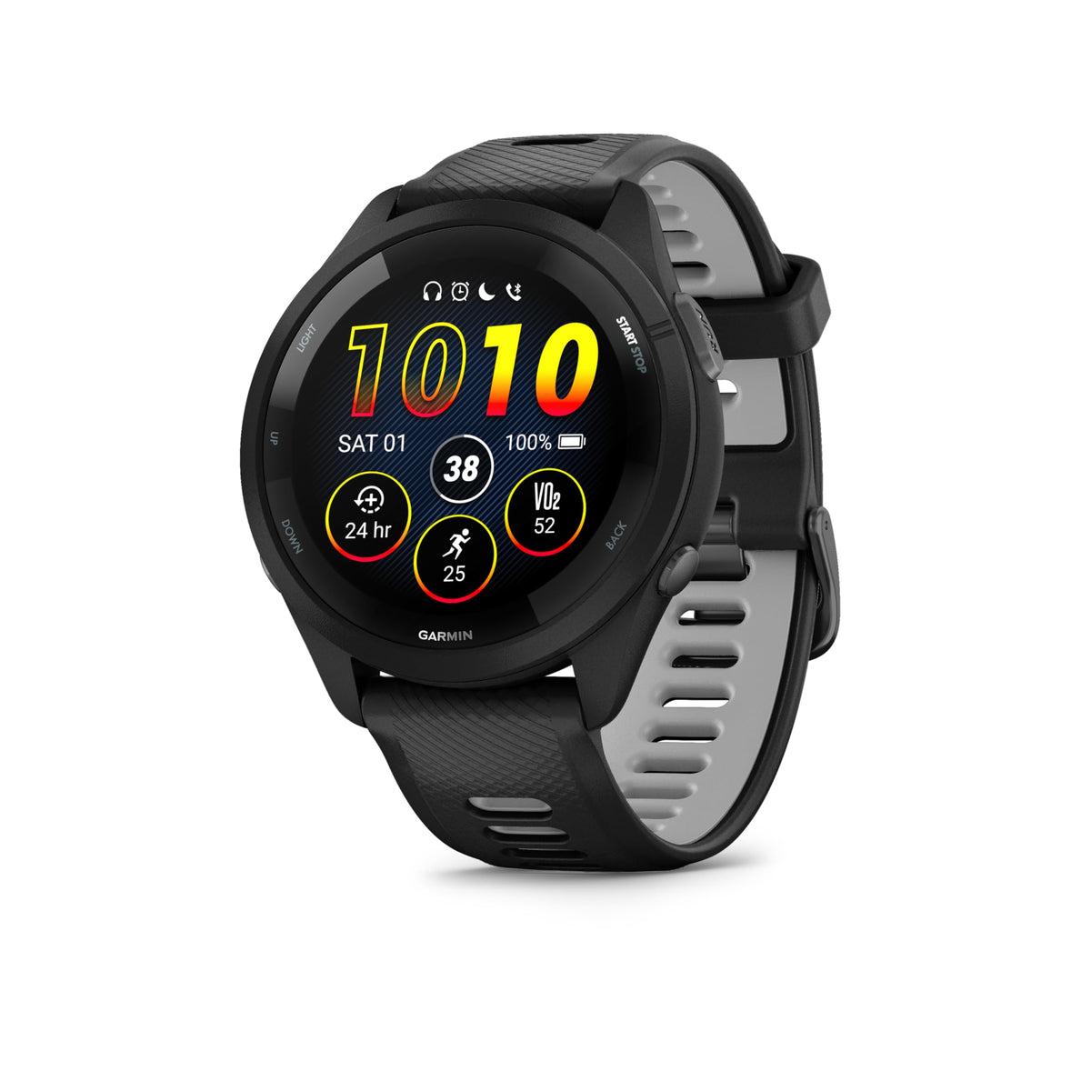 Garmin Forerunner® 265S, Running Smartwatch, 42mm, Black/Amp Yellow | Advanced Training Metrics & Recovery Insights, Music On Your Wrist, Garmin Coach, Daily Suggested Workouts