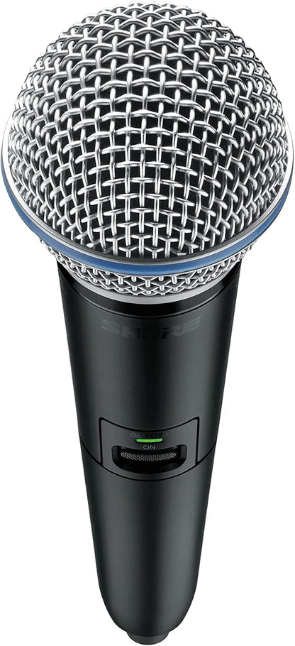 Shure GLXD2+/B58 Handheld Transmitter with BETA 58A Vocal Mic Capsule - for use with GLX-D+ Dual Band Digital Wireless Microphone Systems, Receiver Sold Separately (GLXD2+/B58=-Z3)