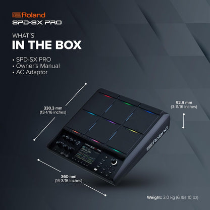 Roland SPD-SX PRO Sampling Pad | The Flagship Sampling Pad for Drummers & Other Musicians | 9 Playing Surfaces, 8 External Trigger Inputs, Color Display, Customizable Pad LEDs, Onboard FX & More