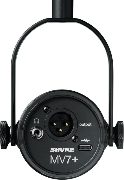 Shure MV7+ USB-C & XLR Podcast Dynamic Microphone - Black