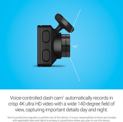 Garmin Dash Cam™ X310, Compact 4k Ultra HD Dash Cam | Records 4k Ultra HD Video with a 140-Degree Field of View, Compact Size & 2.4" Touchscreen Display, Voice Control