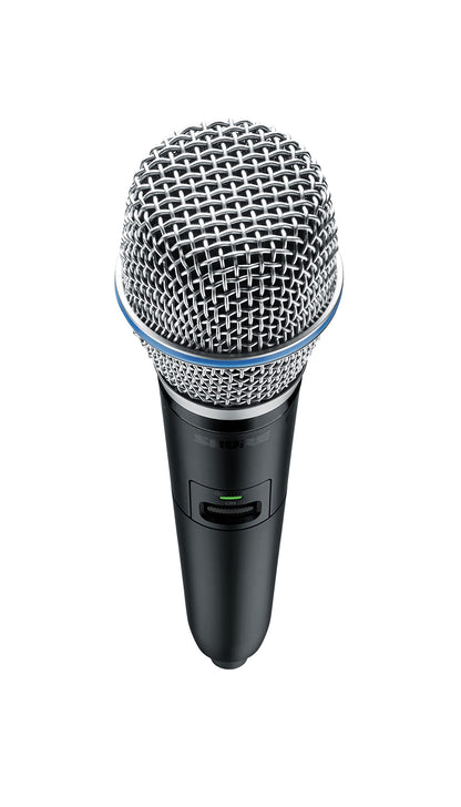 Shure GLXD2+/B87A Handheld Transmitter with BETA 87A Vocal Mic Capsule - for use with GLX-D+ Dual Band Digital Wireless Microphone Systems, Receiver Sold Separately (GLXD2+/B87A=-Z3)