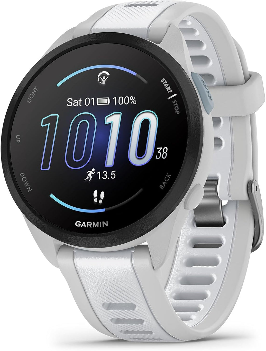Garmin Forerunner® 165, Running Smartwatch, 43mm, Whitestone | Essential Training & Recovery Features, Built-In GPS for Distance, Pace & Speed, Garmin Coach, Daily Suggested Workouts