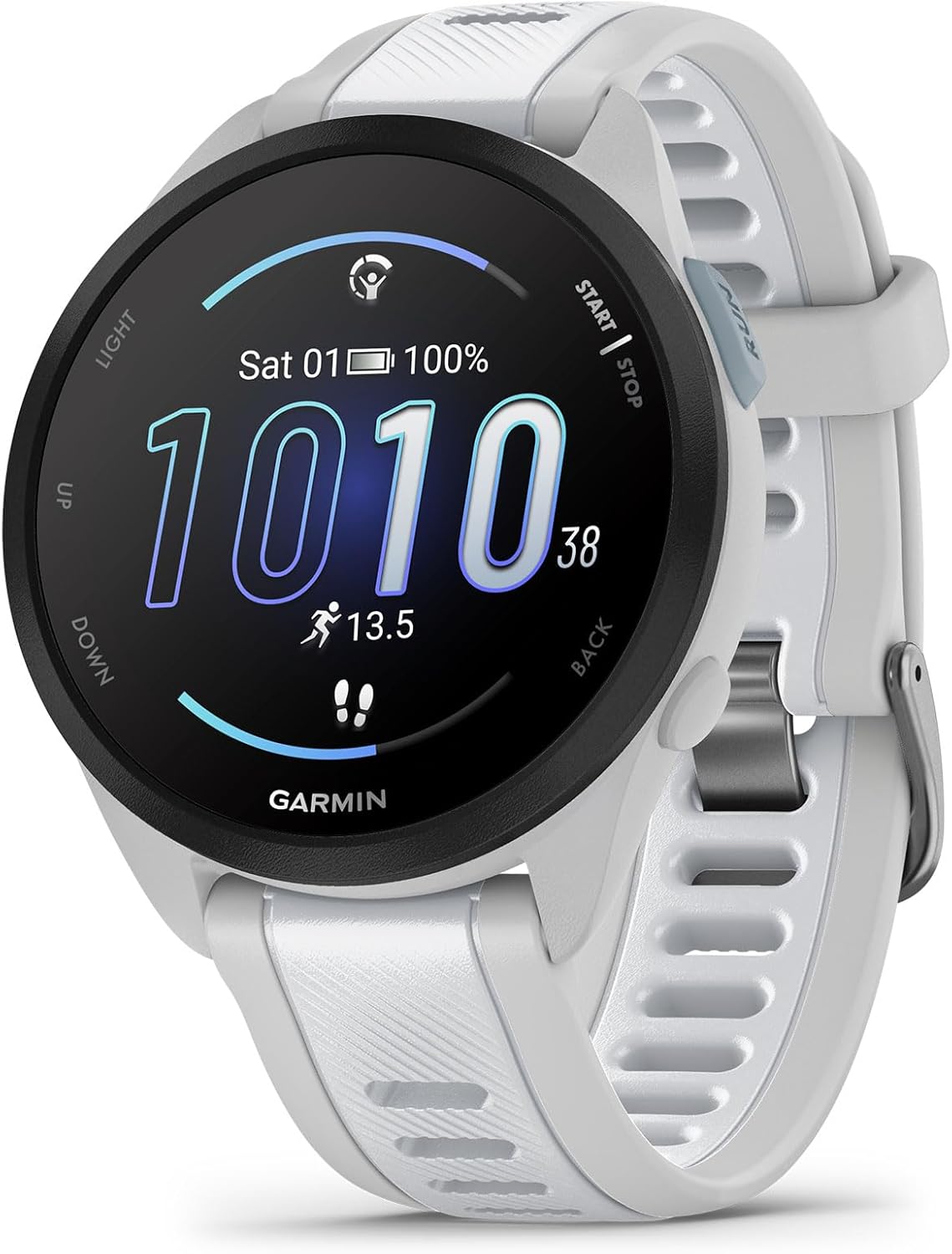 Garmin Forerunner® 165, Running Smartwatch, 43mm, Whitestone | Essential Training & Recovery Features, Built-In GPS for Distance, Pace & Speed, Garmin Coach, Daily Suggested Workouts