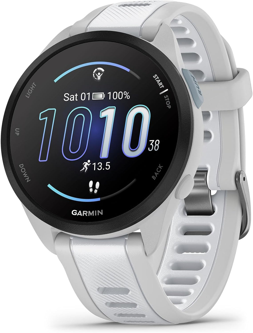 Garmin Forerunner® 165 Music, Running Smartwatch, 43mm, Whitestone | Music On Your Wrist, Essential Training & Recovery Features, Built-In GPS for Distance, Pace & Speed, Garmin Coach