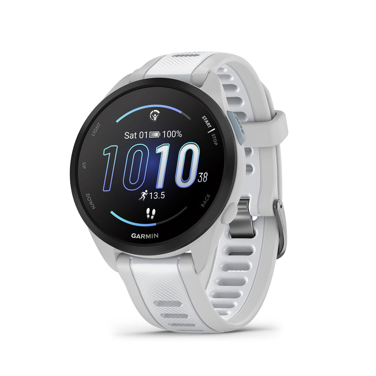 Garmin Forerunner® 165, Running Smartwatch, 43mm, Whitestone | Essential Training & Recovery Features, Built-In GPS for Distance, Pace & Speed, Garmin Coach, Daily Suggested Workouts