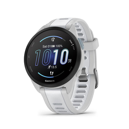 Garmin Forerunner® 165, Running Smartwatch, 43mm, Whitestone | Essential Training & Recovery Features, Built-In GPS for Distance, Pace & Speed, Garmin Coach, Daily Suggested Workouts