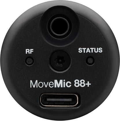 Shure MoveMic 88+ Wireless Video Microphone Kit for iPhone, Android & Cameras - Stereo Condenser Mic with 4 Polar Patterns, DSP Audio Controls & MoveMic Receiver, Black