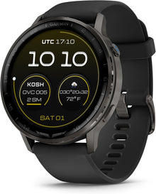 Garmin D2™ Air X15, Versatile Aviator Smartwatch with GPS, LED Flashlight, Health and Fitness Features, Aviation Weather, Built-in Microphone/Speaker, Slate with Black Silicone Band