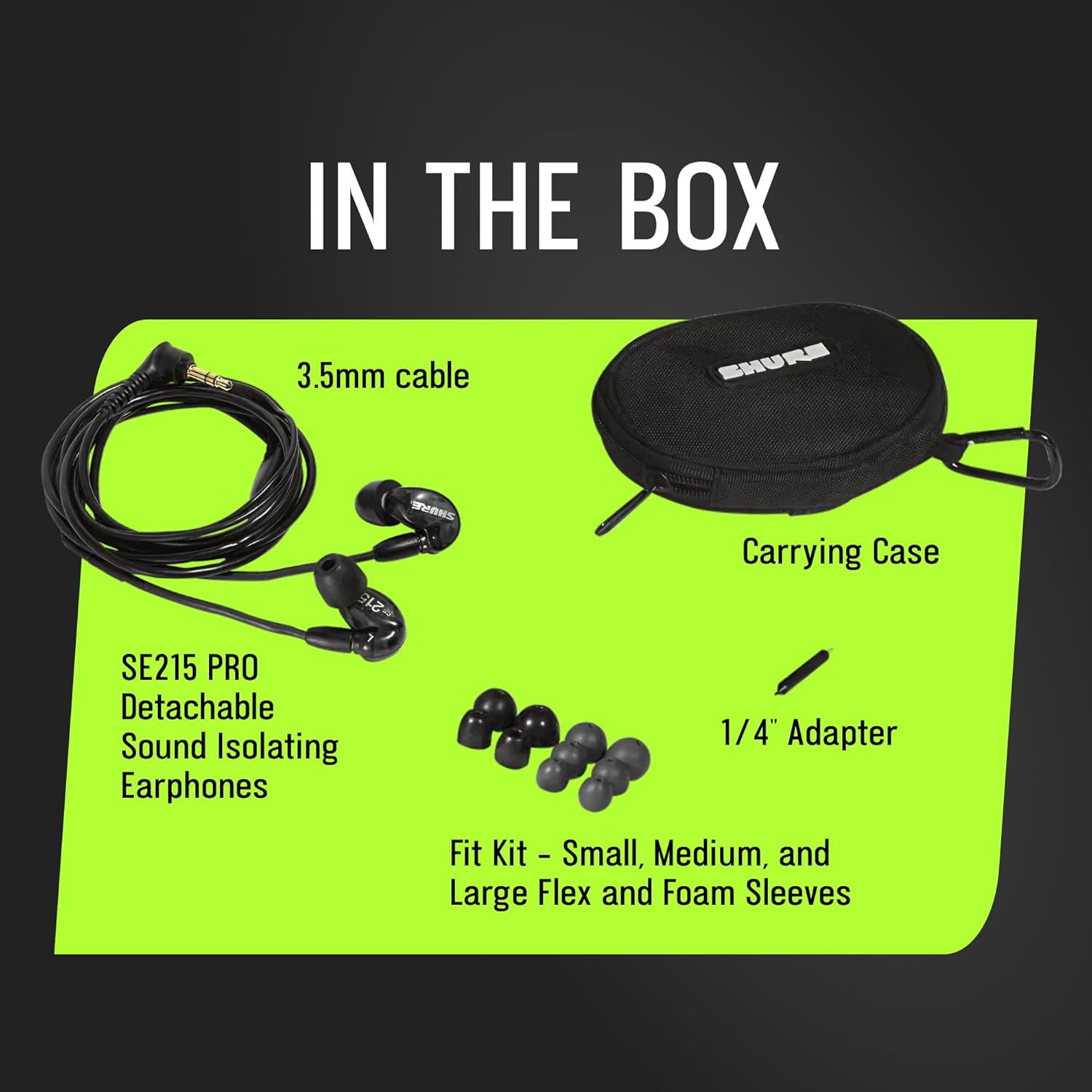 Shure SE215 PRO Wired Earbuds, Professional Sound Isolating Earphones with Clear Sound, Deep Bass, Secure in-Ear Fit, Carrying Case, Clear