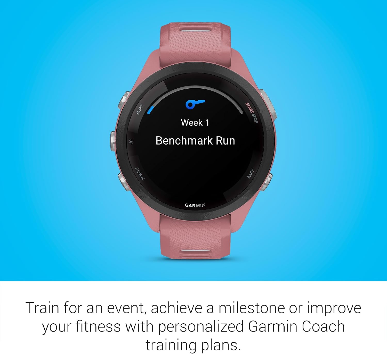 Garmin Forerunner® 265S, Running Smartwatch, 42mm, Light Pink/Powder Gray | Advanced Training Metrics & Recovery Insights, Music On Your Wrist, Garmin Coach, Daily Suggested Workouts