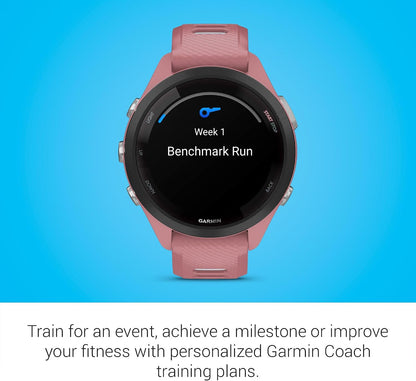 Garmin Forerunner® 265S, Running Smartwatch, 42mm, Light Pink/Powder Gray | Advanced Training Metrics & Recovery Insights, Music On Your Wrist, Garmin Coach, Daily Suggested Workouts