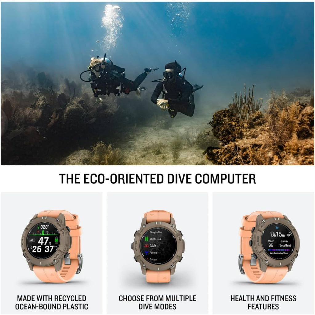 Garmin Descent™ G2, Watch-Style Dive Computer, 46mm, Paloma | AMOLED Display, Built for Diving, Multiple Dive Modes, Dive Log, Eco-Friendly Design, Advanced Training Features