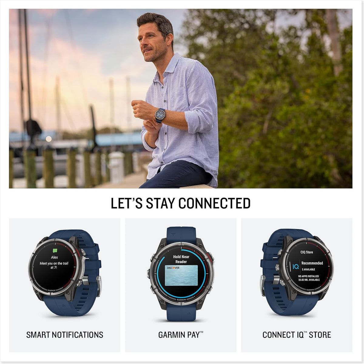 Garmin quatix® 8, Marine GPS Smartwatch, 47mm | Ultimate Nautical Smartwatch, AMOLED Display, Chartplotter Control, Built-In Flashlight, Dedicated Marine Features
