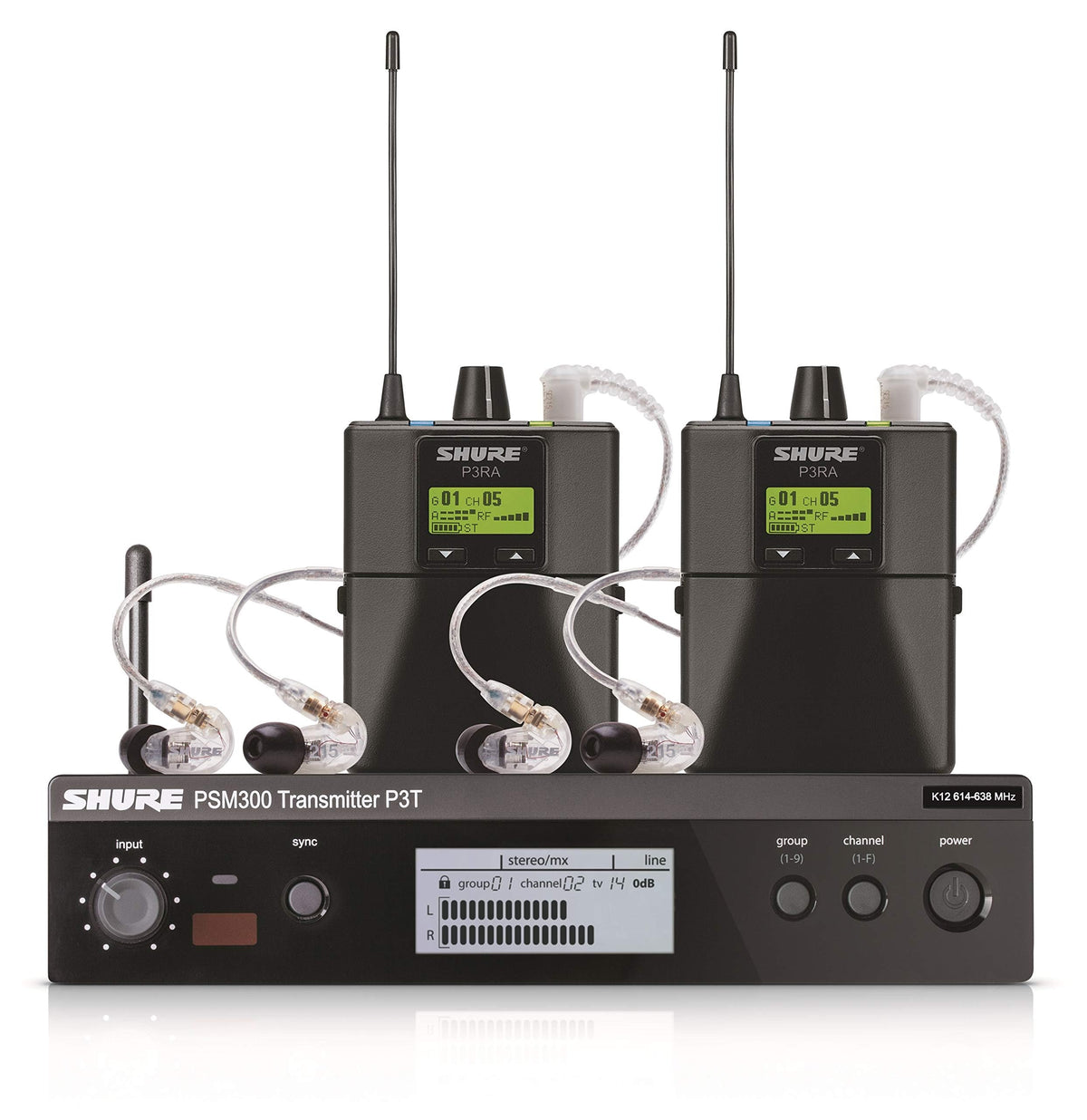 Shure PSM300 P3TRA215CL Pro Wireless in-Ear Personal Monitoring System with SE215-CL Earphones - H20 Band