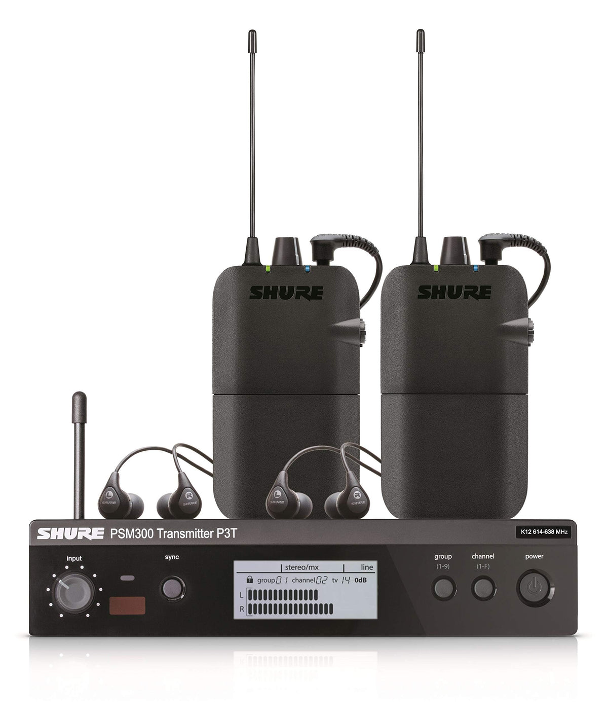 Shure PSM300 P3TR112GR Wireless in-Ear Personal Monitoring System with SE112 Earphones - G20 Band