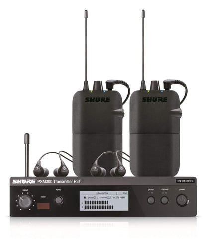 Shure PSM300 P3TR112GR Wireless in-Ear Personal Monitoring System with SE112 Earphones - H20 Band