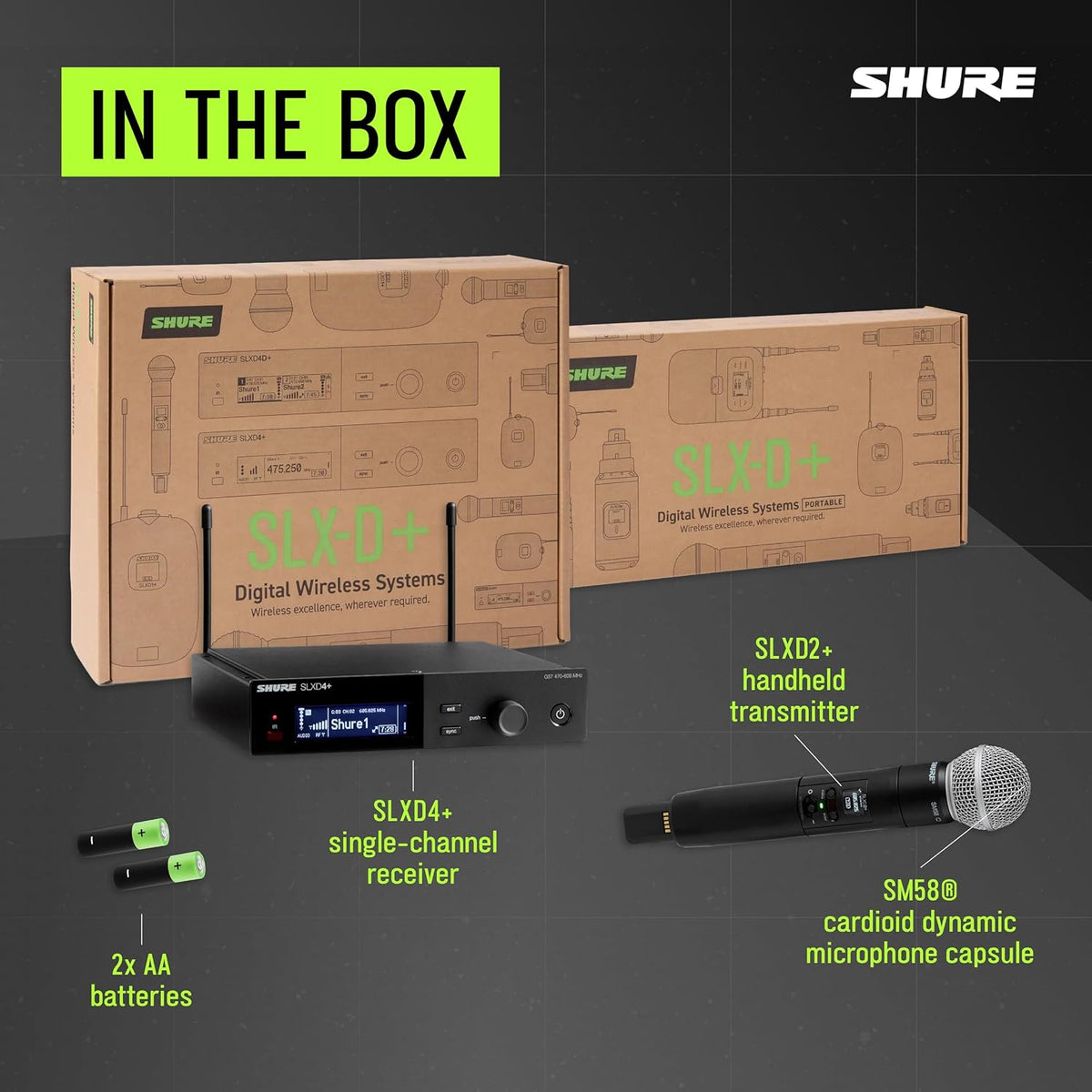 Shure SLXD24+ Wireless System with SM58 Capsule - G57 Band