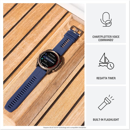 Garmin quatix® 8, Marine GPS Smartwatch, 47mm | Ultimate Nautical Smartwatch, AMOLED Display, Chartplotter Control, Built-In Flashlight, Dedicated Marine Features