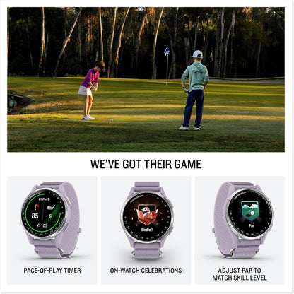 Garmin Approach® J1, Junior Golf Watch with GPS, 43mm, Lilac | Lightweight GPS Golf Watch Built for Junior Golfers, Simplified Interface, Tee-Off Guidance, Pace-of-Play Timer