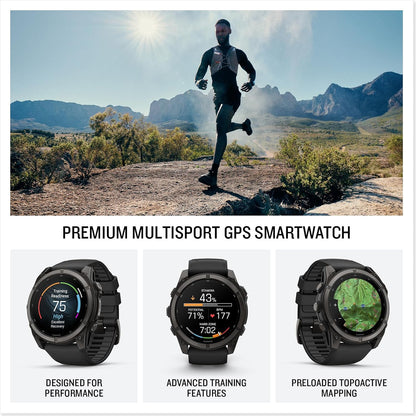 Garmin fēnix® 9, DLC Titanium, 51mm, Carbon Gray/Black