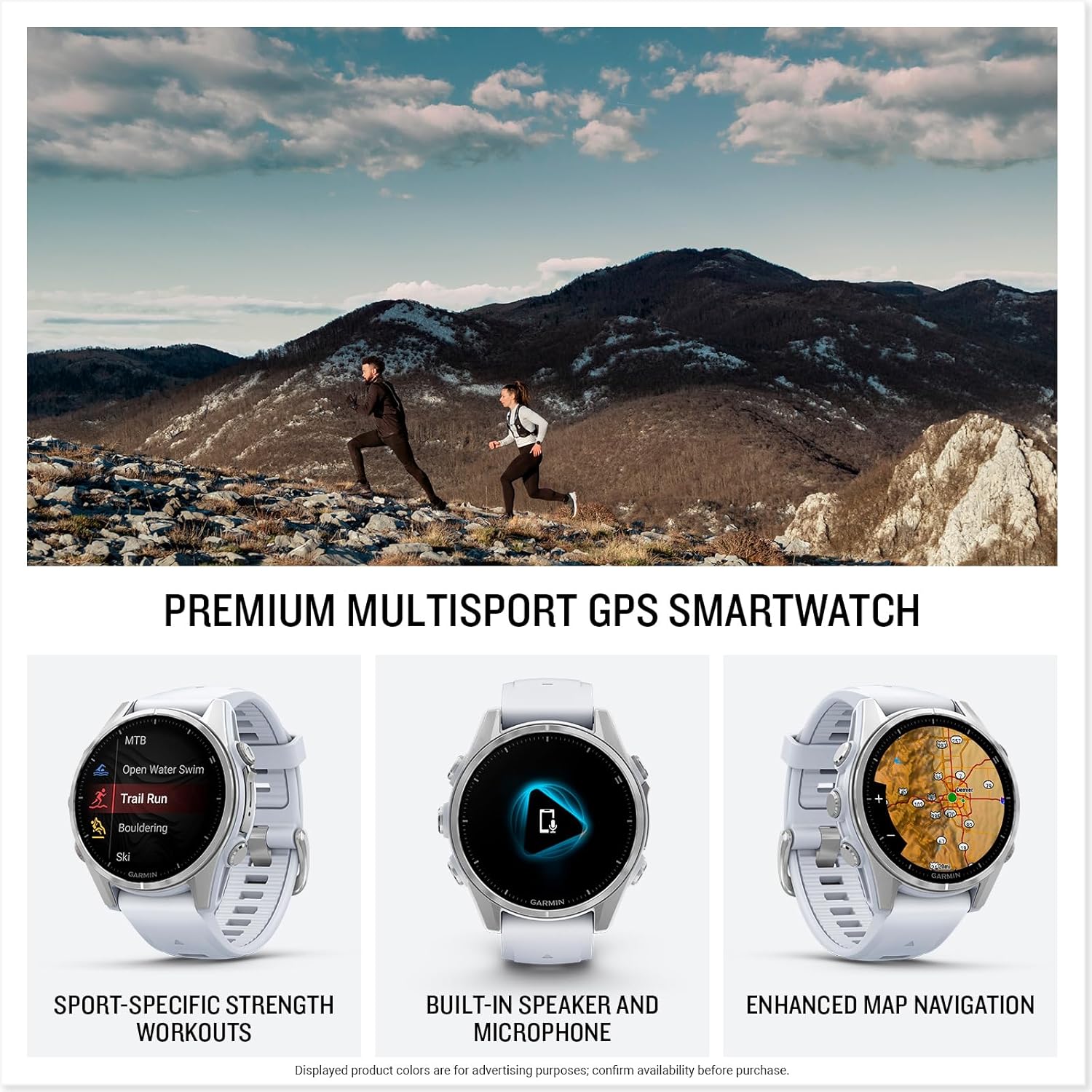 Garmin fēnix® 8, 43mm, Whitestone | Premium Multisport Smartwatch, AMOLED Display, GPS, Built-In Flashlight, Dive-Rated, Built-In Speakers & Mic