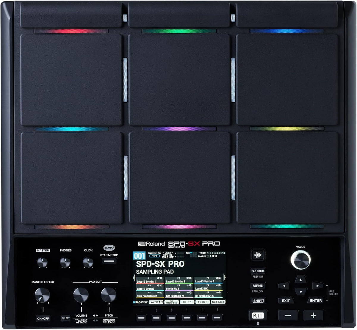 Roland SPD-SX PRO Sampling Pad | The Flagship Sampling Pad for Drummers & Other Musicians | 9 Playing Surfaces, 8 External Trigger Inputs, Color Display, Customizable Pad LEDs, Onboard FX & More