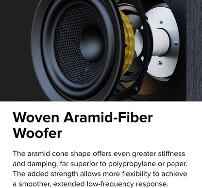 ELAC Debut 3.0 DA43-BK Atmos-Enabled On-Wall Speakers, Black Ash (Pair) - 1” Aluminum Dome Tweeter & 4” Aramid Fiber Woofer - 2-Way Bass Reflex - 48Hz to 38KHz Response