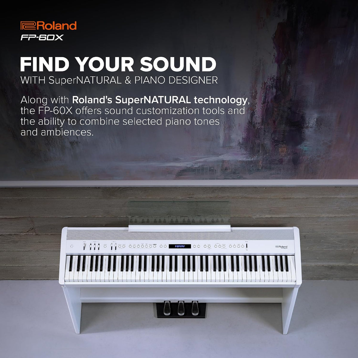 Roland FP-60X | Pro Performance 88-Note Digital Piano | Built-In Powerful Amplifier & Custom Stereo Speakers | Onboard Sound Customization | Curated Tones & FX | Bluetooth & MIDI Connectivity | Black