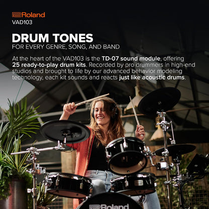 Roland VAD103 V-Drums Premium 4-Piece Electronic Acoustic Design Drum Kit
