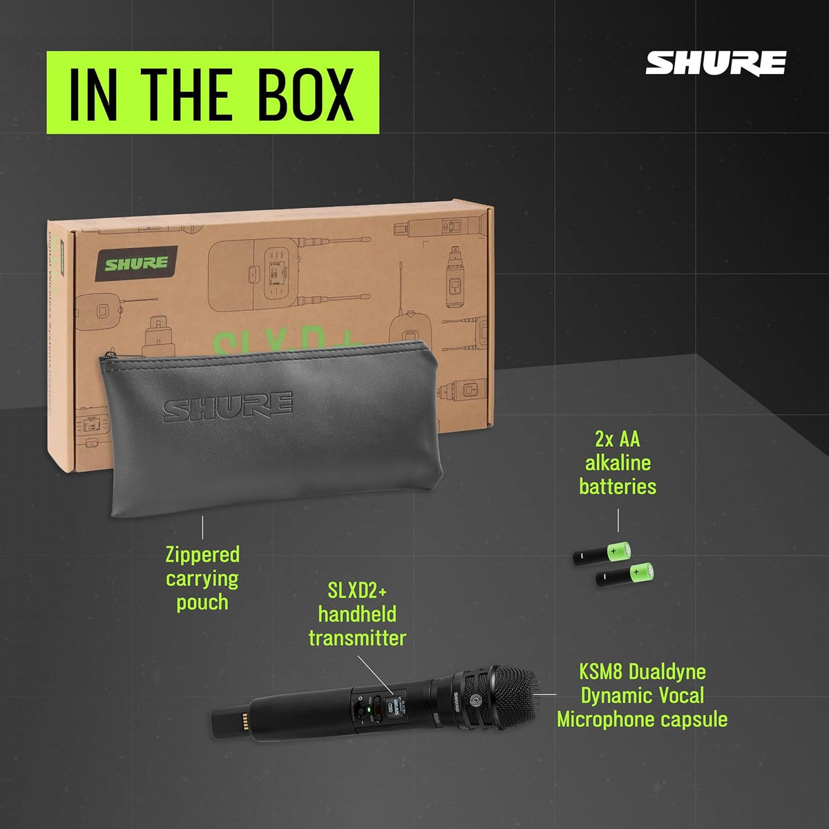 Shure SLXD2+ Handheld Transmitter with KSM8 Capsule