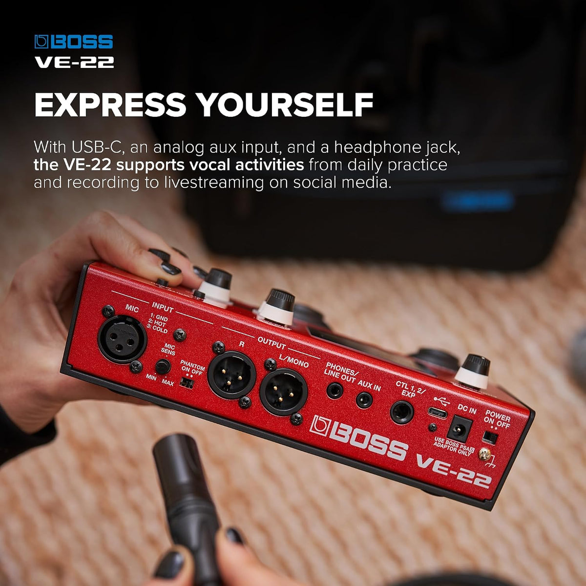 BOSS VE-22 Vocal Performer Multi-Effects Processor for Singers