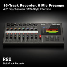 Zoom R20 Tabletop Recorder for Musicians with 16 Tracks & 6 XLR Inputs