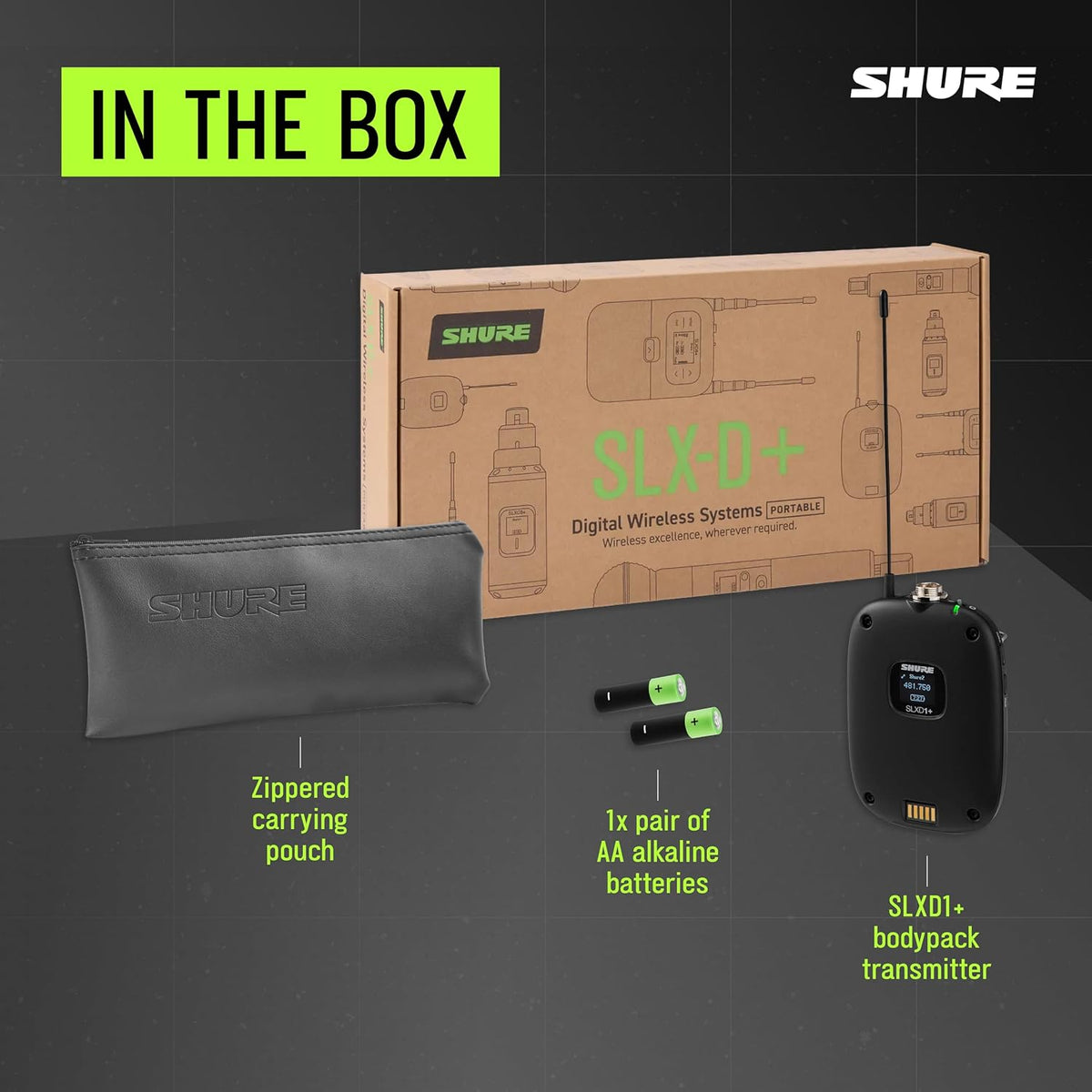 Shure SLXD1+ Digital Wireless Bodypack Transmitter