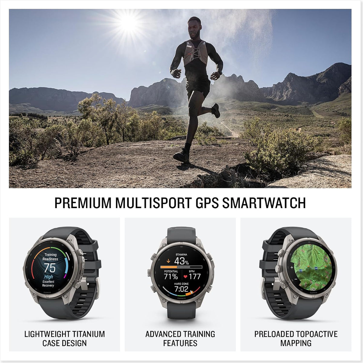 Garmin fēnix® 9 Pro, Titanium, 47mm, Graphite/Black