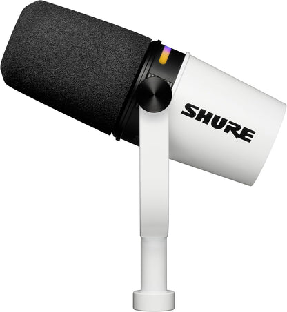 Shure MV7+ USB-C & XLR Podcast Dynamic Microphone - White