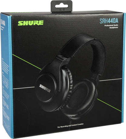 Shure SRH440A Over-Ear Wired Studio Headphones for Recording