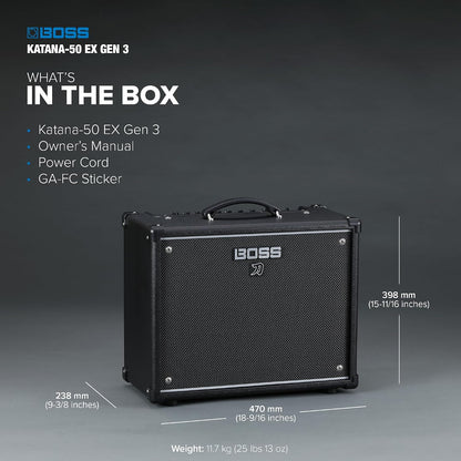 BOSS Katana-50 EX Gen 3 Guitar Amplifier Compact 50-Watt Combo Amp