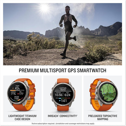 Garmin fēnix® 9 Pro, inReach®, Titanium, 51mm, Autumn Orange/Spark Orange