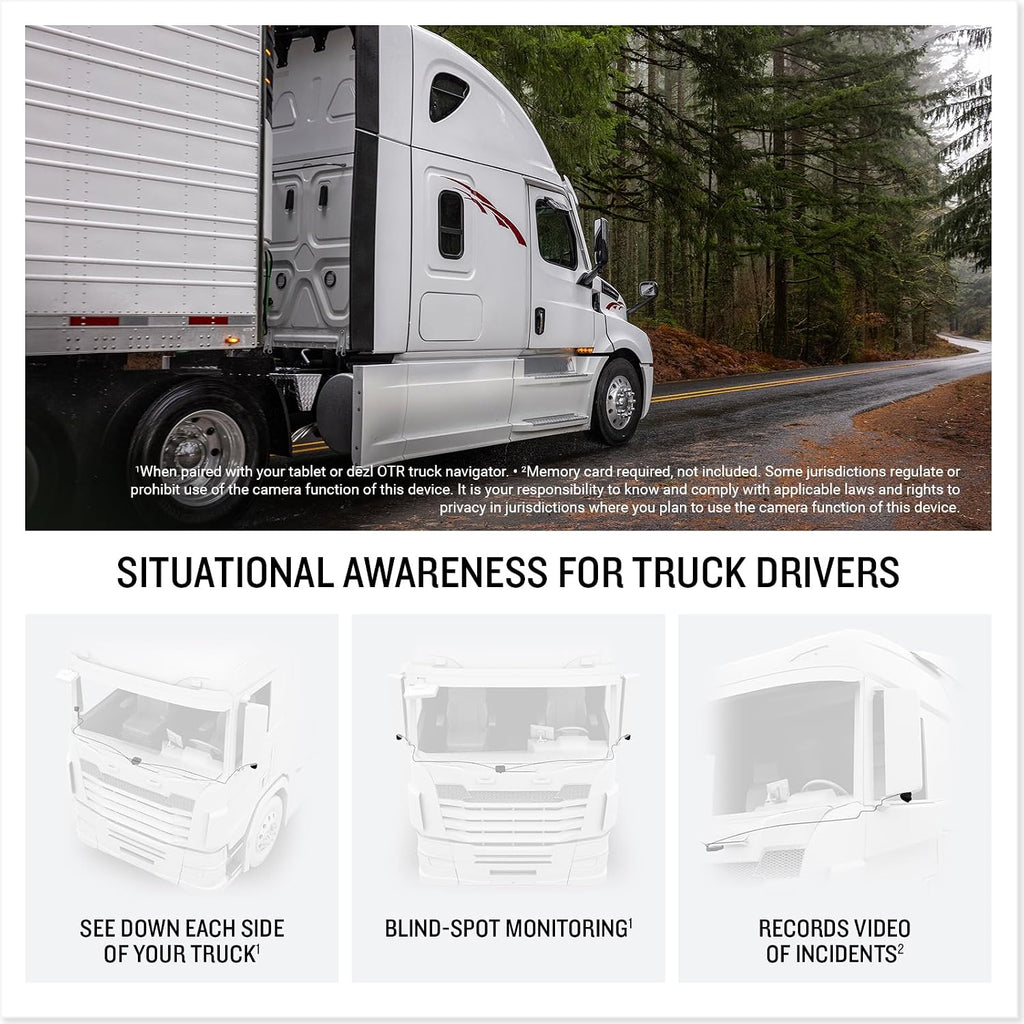 Garmin dēzl™ DualView, Rugged Truck Side Camera System | Display Live Views Down Each Side of Your Truck, Viewable In-Cab on Your Tablet or Compatible dēzl Navigator