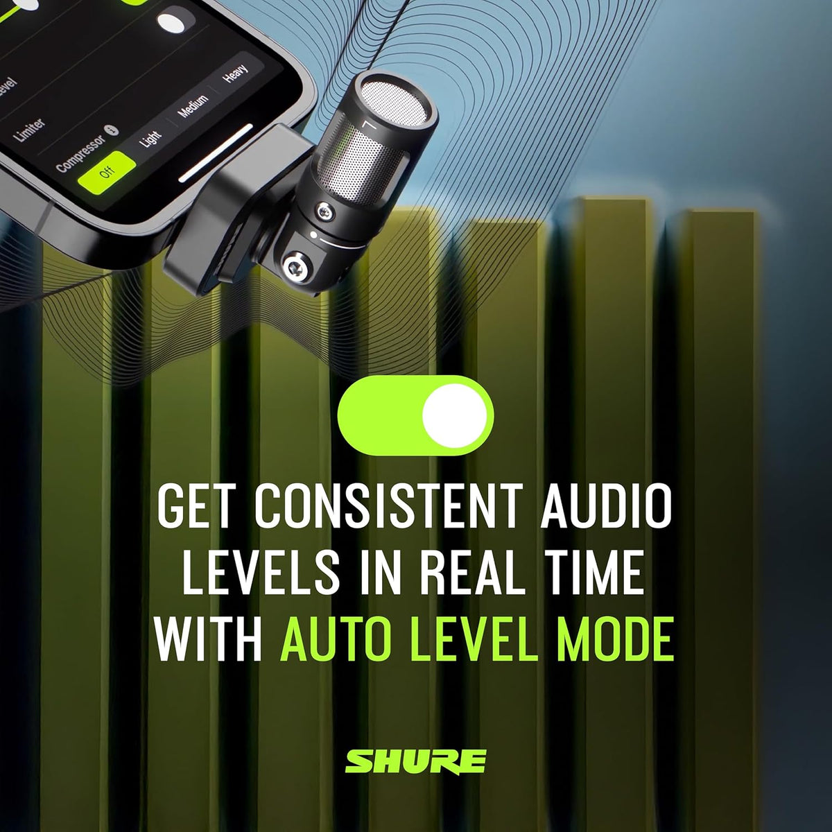 Shure MV88 USB-C Microphone for Mobile Recording - Black