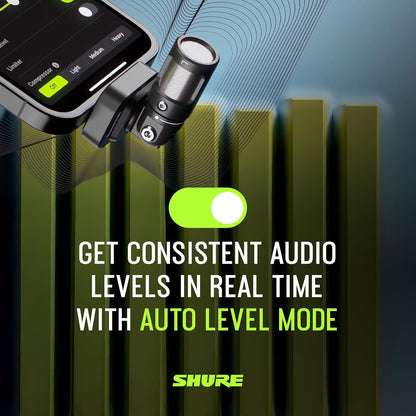 Shure MV88 USB-C Microphone for Mobile Recording - Black