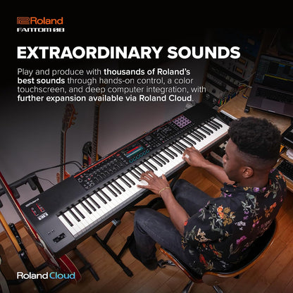 Roland FANTOM-08 WEIGHTED-ACTION SYNTHESIZER KEYBOARD – 88-Note Weighted Keyboard | Thousands of Roland Electronic & Acoustic Sounds | ZEN-Core and SuperNATURAL Technologies