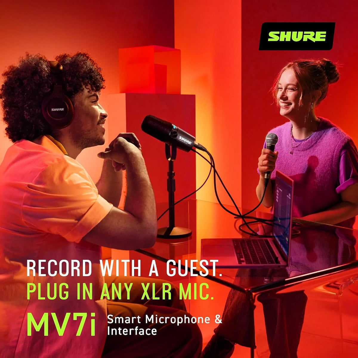 Shure MV7i USB-C Smart Microphone with Built-in Interface
